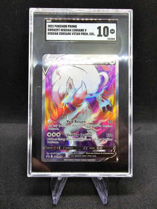 Hisuian Zoroark V Full Art Ultra Rare SWSH297 Black Star Promo Card SGC 10